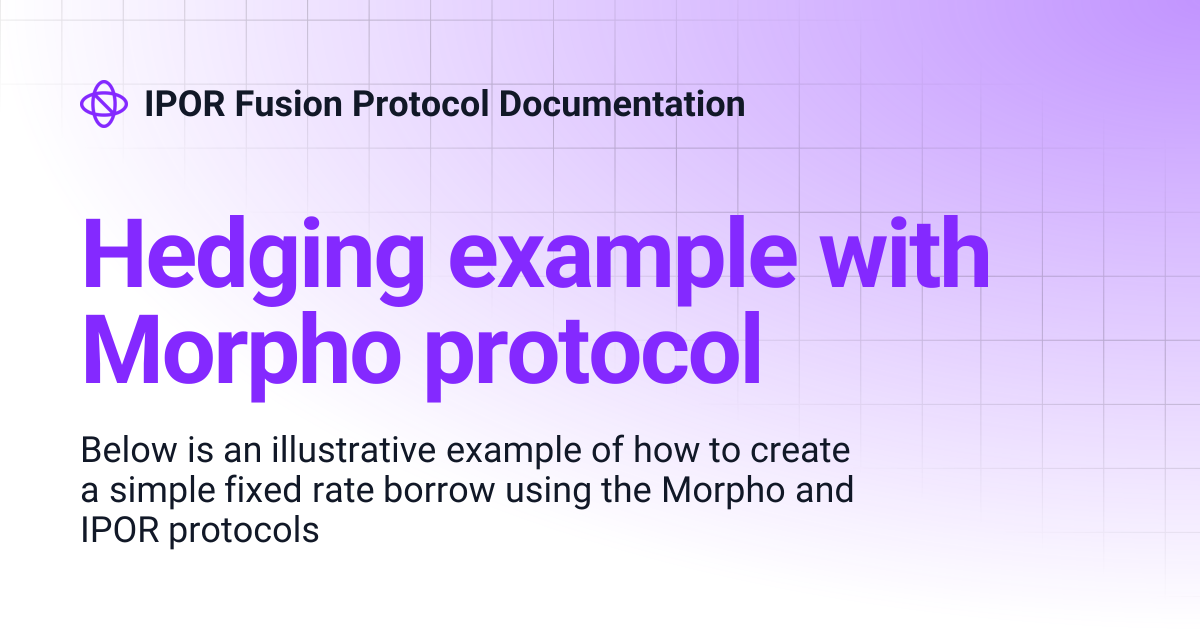 Hedging example with Morpho protocol | IPOR Derivatives | IPOR Fusion ...